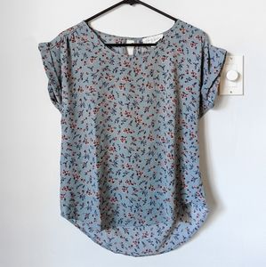 Hippie Rose Floral Short Sleeve Blouse